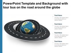 Powerpoint template and background with tour bus on the road around the globe