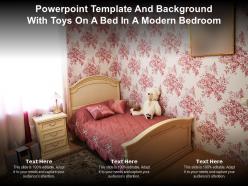 Powerpoint template and background with toys on a bed in a modern bedroom