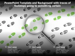 Powerpoint template and background with traces of footsteps going to something certain