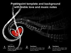 Powerpoint template and background with treble love and music notes