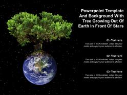Powerpoint template and background with tree growing out of earth in front of stars