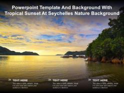 Powerpoint template and background with tropical sunset at seychelles nature background