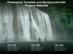 Powerpoint template and background with tropical waterfall