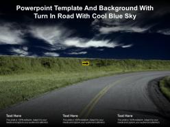 Powerpoint template and background with turn in road with cool blue sky