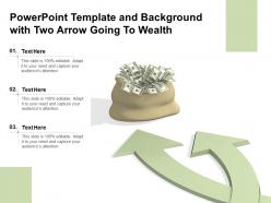 Powerpoint template and background with two arrow going to wealth