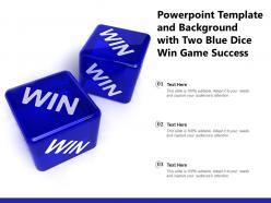 Powerpoint template and background with two blue dice win game success