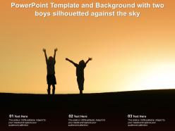 Powerpoint template and background with two boys silhouetted against the sky