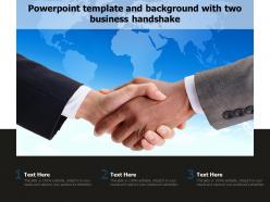 Powerpoint template and background with two business handshake