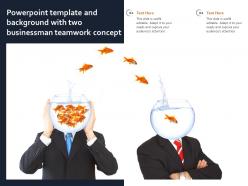 Powerpoint template and background with two businessman teamwork concept