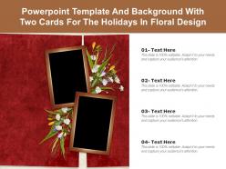 Powerpoint template and background with two cards for the holidays in floral design