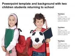 Powerpoint template and background with two children students returning to school
