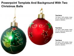 Powerpoint template and background with two christmas balls