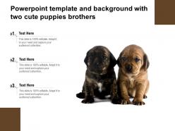Powerpoint template and background with two cute puppies brothers