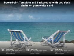 Powerpoint template and background with two deck chairs on pure white sand