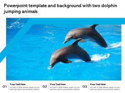 Powerpoint template and background with two dolphin jumping animals