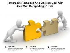 Powerpoint template and background with two men completing puzzle