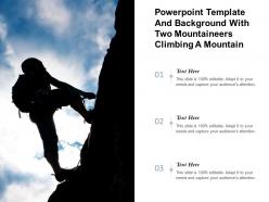 Powerpoint Template And Background With Two Mountaineers Climbing A Mountain At Dawn