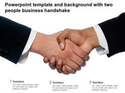 Powerpoint template and background with two people business handshake