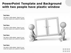 Powerpoint template and background with two people have plastic window