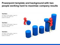 Powerpoint Template And Background With Two People Working Hard To Maximize Company Results