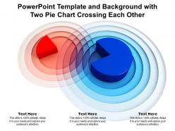 Powerpoint template and background with two pie chart crossing each other