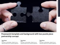Powerpoint template and background with two puzzle piece partnership concept