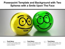 Powerpoint template and background with two spheres with a smile upon the face