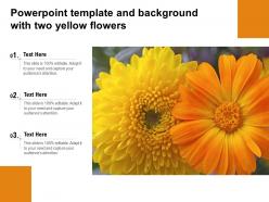 Powerpoint template and background with two yellow flowers