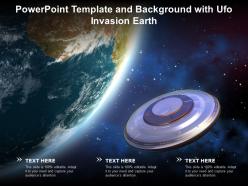 Powerpoint template and background with ufo invasion earth