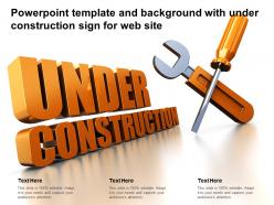 Powerpoint template and background with under construction sign built with a crane