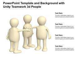 Powerpoint template and background with unity teamwork 3d people
