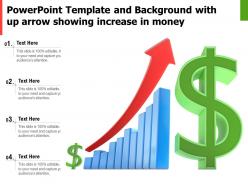 Powerpoint template and background with up arrow showing increase in money