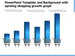 Powerpoint template and background with uprising shopping growth graph