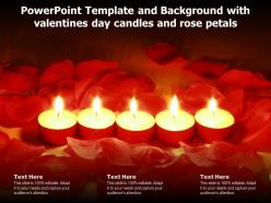 Powerpoint template and background with valentines day candles and rose petals
