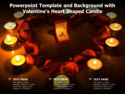 Powerpoint template and background with valentines heart shaped candle