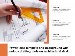 Powerpoint Template And Background With Various Drafting Tools On Architectural Desk