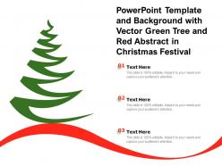 Powerpoint template and background with vector green tree and red abstract in christmas festival