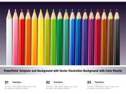 Powerpoint template and background with vector illustration background with color pencils