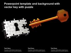 Powerpoint template and background with vector key with puzzle