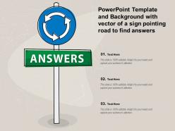 Powerpoint template and background with vector of a sign pointing road to find answers