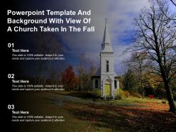 Powerpoint template and background with view of a church taken in the fall