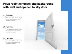 Powerpoint template and background with wall and opened to sky door