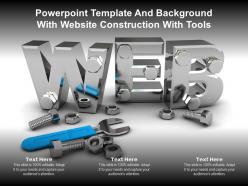 Powerpoint template and background with website construction with tools
