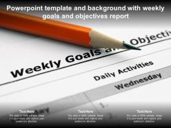 Powerpoint template and background with weekly goals and objectives report