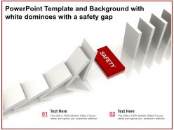 Powerpoint template and background with white dominoes with a safety gap