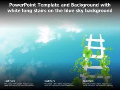 Powerpoint template and background with white long stairs on the blue sky background