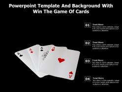 Powerpoint template and background with win the game of cards