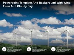 Powerpoint template and background with wind farm and cloudy sky