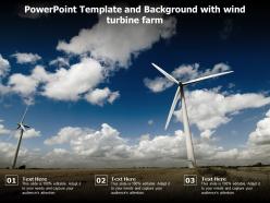 Powerpoint Template And Background With Wind Turbine Farm