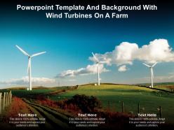 Powerpoint template and background with wind turbines on a farm
